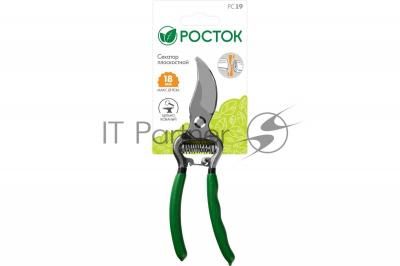 Секатор PC-19 цельнокованый, с овальными рукоятками, плоскостной, 200 мм, РОСТОК