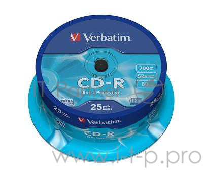 Диск CD-R Verbatim 700Mb 52x Cake Box (25шт) (43432)
