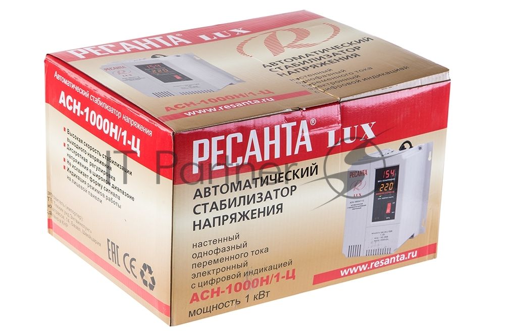 Стабилизатор напряжения Ресанта АСН-1000Н/1-Ц электронный однофазный серый