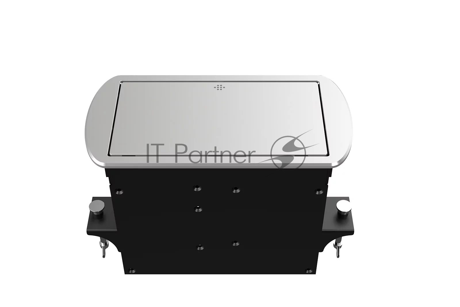 Прямоугольный металлический корпус Wize Pro WRTS-M-6CBOX-S серия M, для модульной системы врезного лючка в стол с убирающейся крышкой для установки до 6 модулей-вставок серии М, серебристый