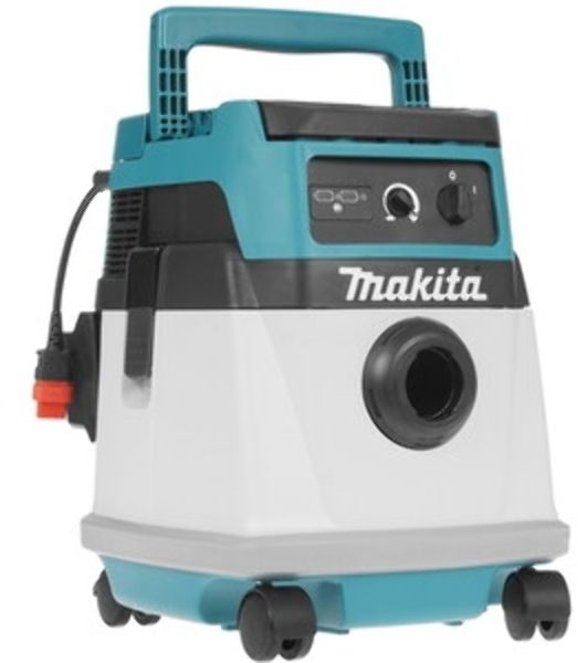 Строительный пылесос Makita DVC150LZ гибридное, белый, 320 Вт, уборка сухая/влажная, пылесборник мешок/контейнер, 15 л