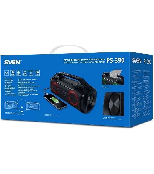 Мобильные колонки SVEN PS-390 2.0 черный