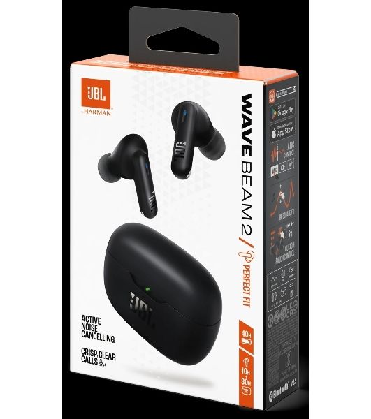 Наушники TWS JBL Wave Beam 2 черный, внутриканальные, Bluetooth, до 10 ч