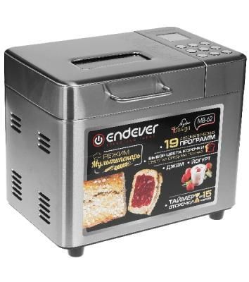 Хлебопечь Endever Skyline MB-62 нержавеющая сталь, 680 Вт, 1 кг, 19 программ