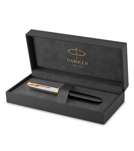 Ручка перьевая Parker 51 Premium (CW2169030) Black St.Steel GT, F, сталь нержавеющая, подарочная коробка