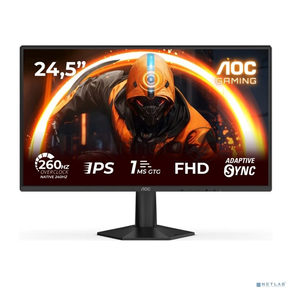 Монитор 24.5" AOC 25G50Z Fast IPS 1920x1080, 260 Гц, 1 мс, 16:9, 300 кд/м², HDMI, DisplayPort, HDR, Flicker Free, Low Blue Light, черный