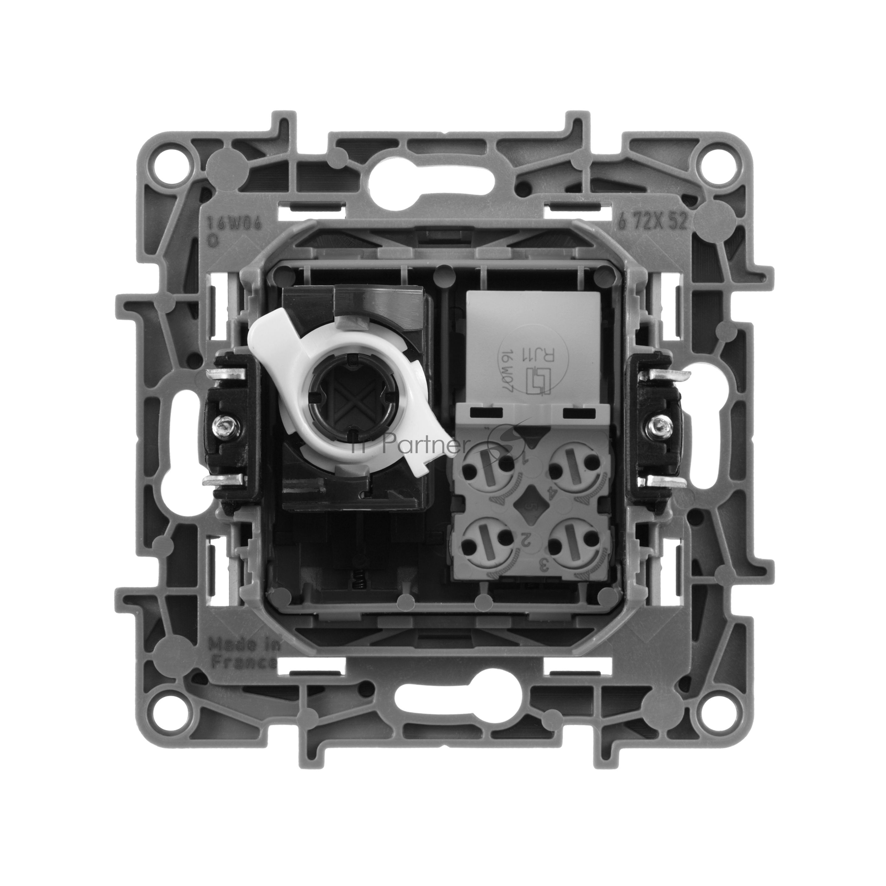 Розетка RJ11+RJ45 кат. 5 UTP, алюминий ETIKA