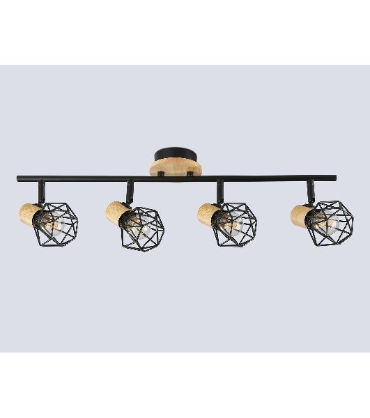 Светильник Ambrella light TR8754/4 BK/WD черный/дерево IP20 E27/4 615*115*200