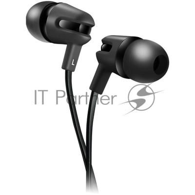 Наушники CANYON Stereo earphone with microphone, 1.2m flat cable, Black, 22*12*12mm, 0.013kg