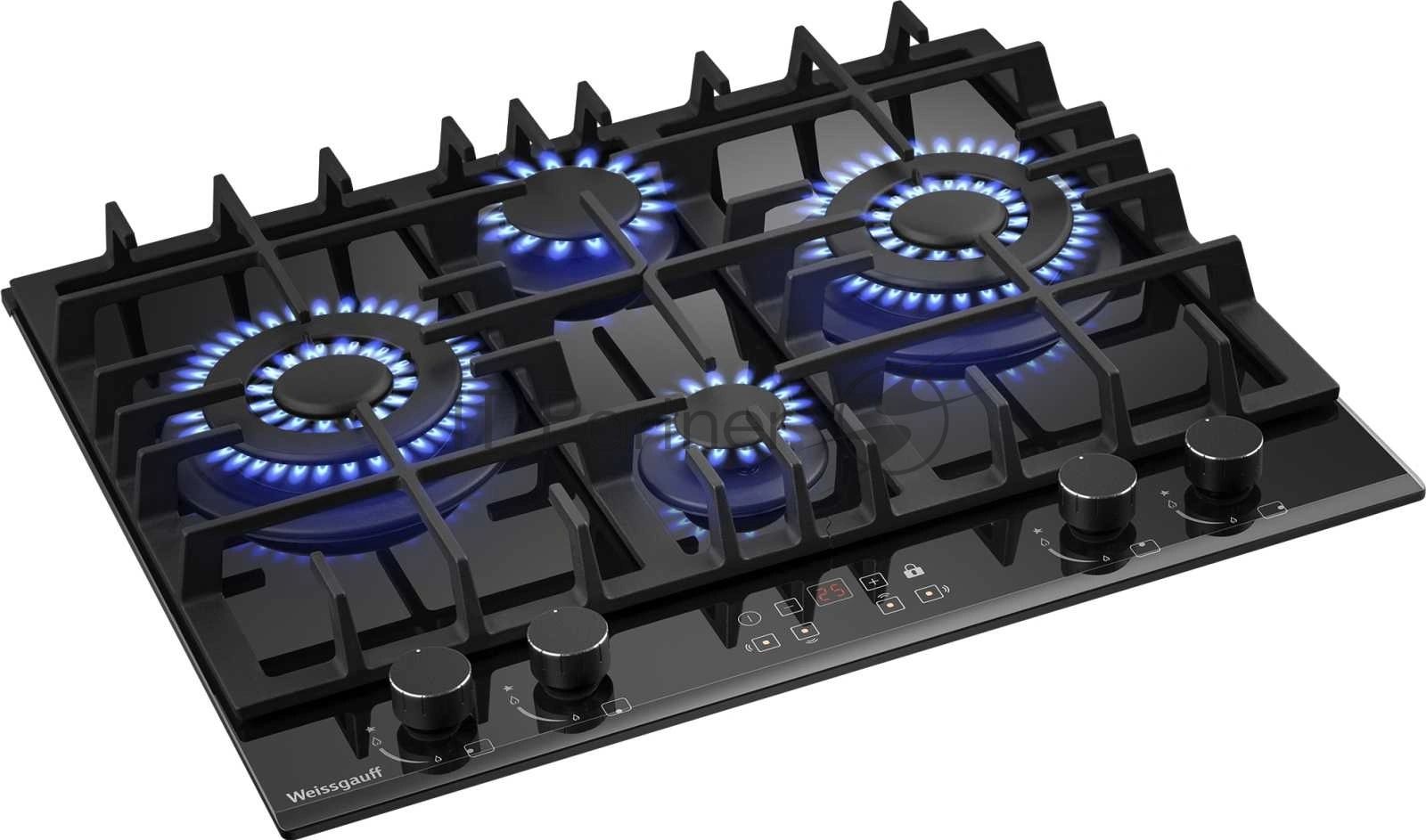 Газовая варочная панель Weissgauff HGG 642 BGH Double Wok Timer