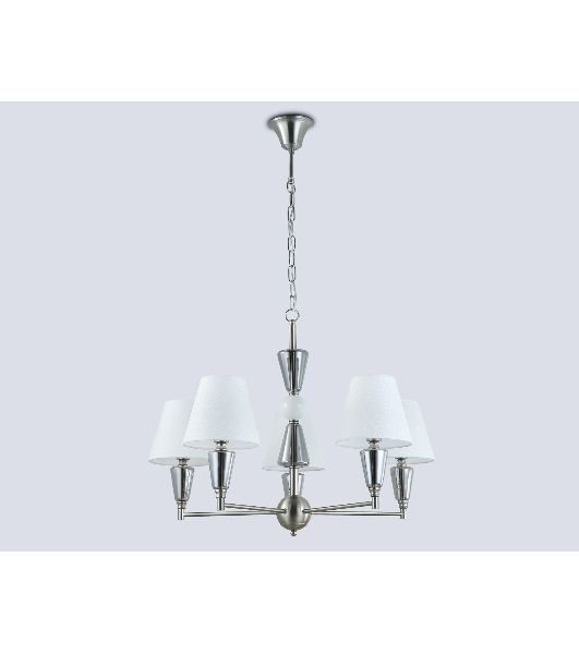 Люстра Ambrella light LH75253/5 SN/FR сатин никель/белый матовый E14*5 max 40W D700*510