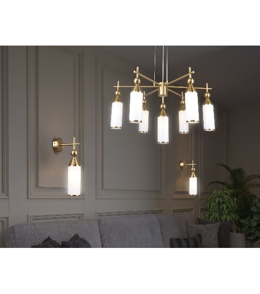 Люстра Ambrella light LH55278/7 BS/FR латунь/белый матовый E14*7 max 40W D640*1390