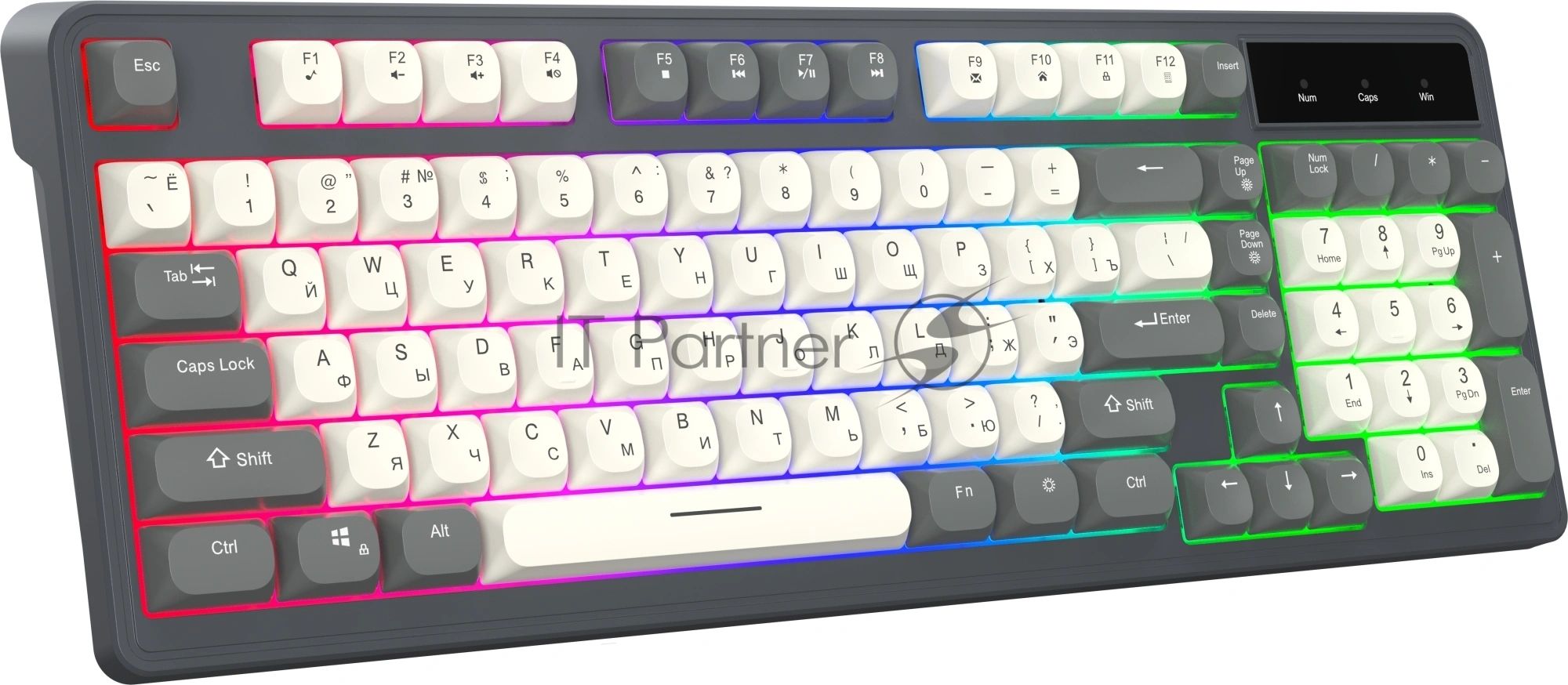 Клавиатура Oklick 731G проводная, USB Type-A, серый/белый