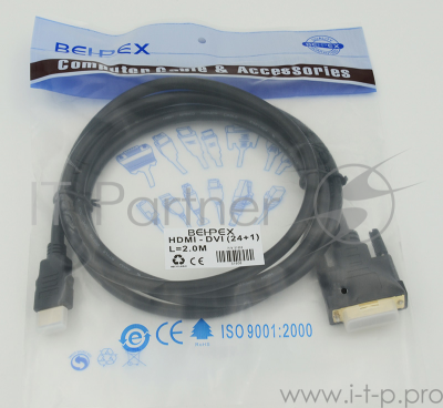 Кабель видео Behpex HDMI (m)/DVI-D (Dual Link) (m) 2м. черный