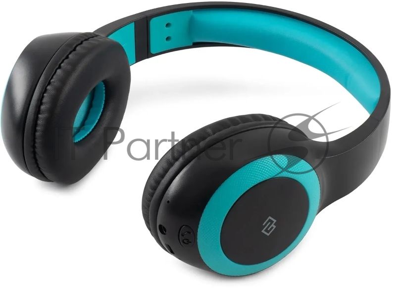 Гарнитура накладные Digma BT-15 черный/голубой беспроводные bluetooth оголовье