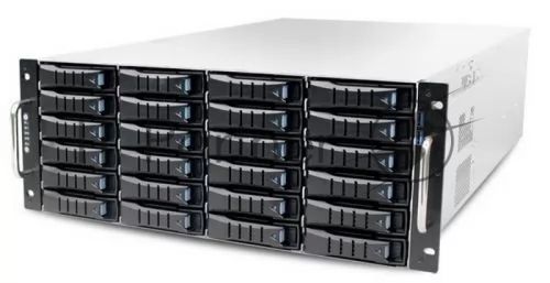 Серверный корпус RSC-4ET, 4U, 24xSATA/SAS HS 3,5/2,5" universal bay, 2* 7mm 2.5" rear HS bay , up to 12"(W) x 13"(D) E-ATX, 12G 24-port EOB BP with 3xSFF-8643, 1200W 1+1 80+ Platinum, 28" slide rail, w/o CPU heatsink, w/o bezel