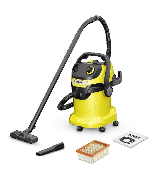 Строительный пылесос Karcher WD 5 V-25/5/22 желтый, 1100 Вт, уборка сухая/сбор воды, пылесборник мешок/контейнер, 25 л