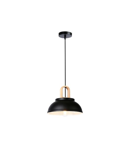 Светильник Ambrella light TR8192 BK/LW черный/светлое дерево E27 max 40W D290*900