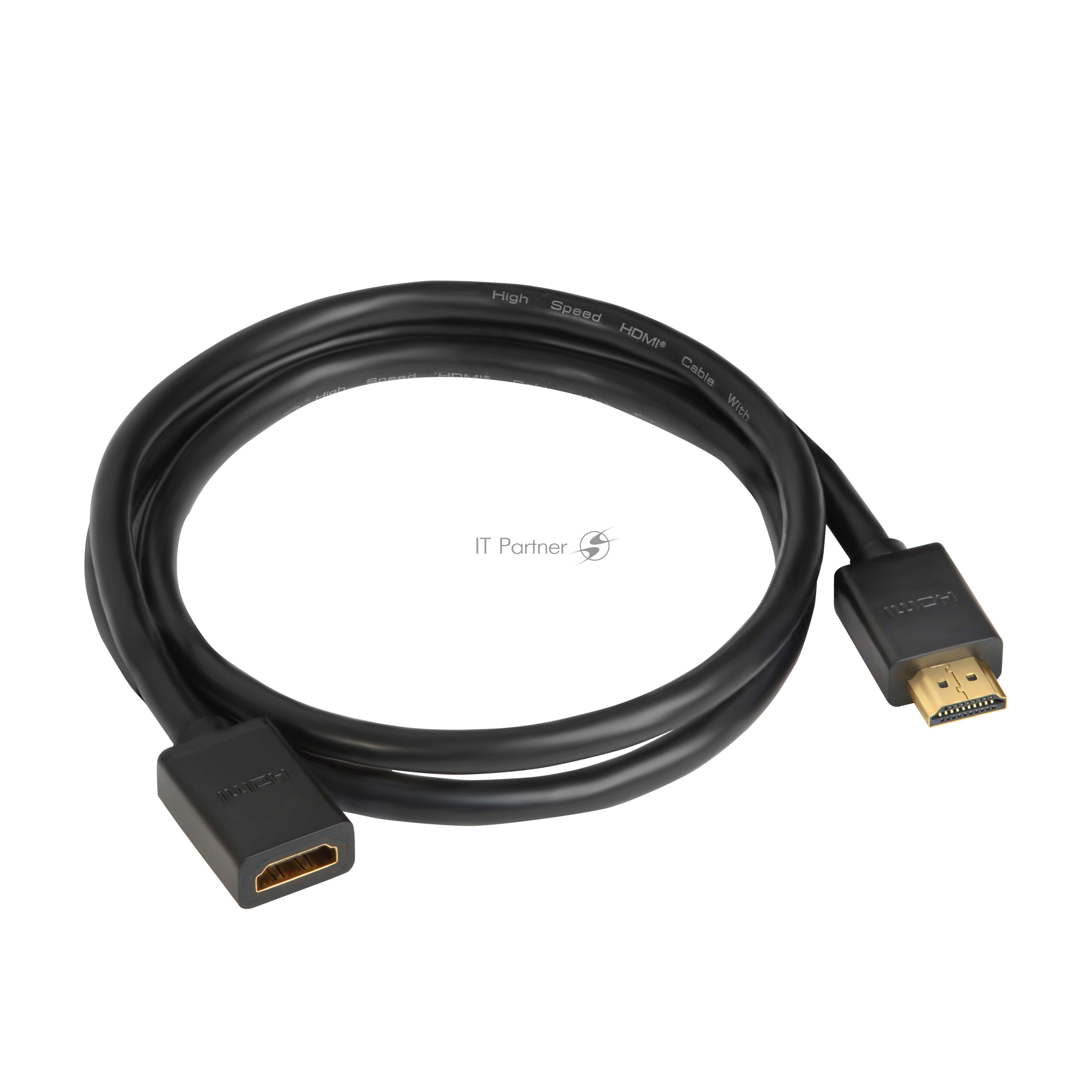 Удлинитель Greenconnect 1.0m v2.0 HDMI-HDMI черный, OD7.3mm, 28/28 AWG, позолоченные контакты, Ethernet 18.0 Гбит/с, 19M / 19F, GCR-HMFR6-BB3S-1m, тройной экран Greenconnect Удлинитель 1.0m v2.0 HDMI-HDMI черный, OD7.3mm, 28/28 AWG, позолоченные контакты,