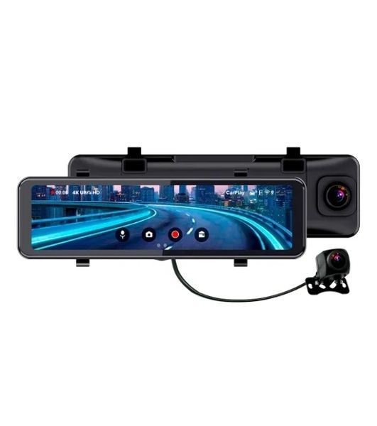 Видеорегистратор TrendVision CarPlay Mirror, 3840x2160, 11", с камерой заднего вида, G-сенсор, датчик движения