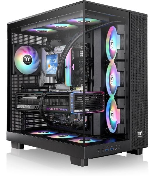 Компьютерный корпус Thermaltake View 380 XL TG ARGB черный без БП E-ATX 2x120мм 2xUSB3.0 audio bott PSU