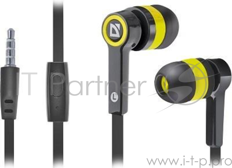 Наушники Defender Pulse 420 черный/желтый