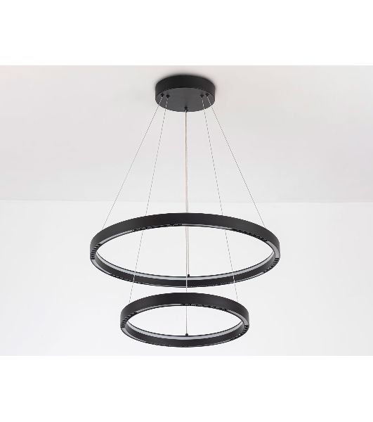Подвесной светодиодный светильник Ambrella light FL5865/2 BK черный 45W 3000K/4200K/6400K D600/400*830 (без ПДУ)