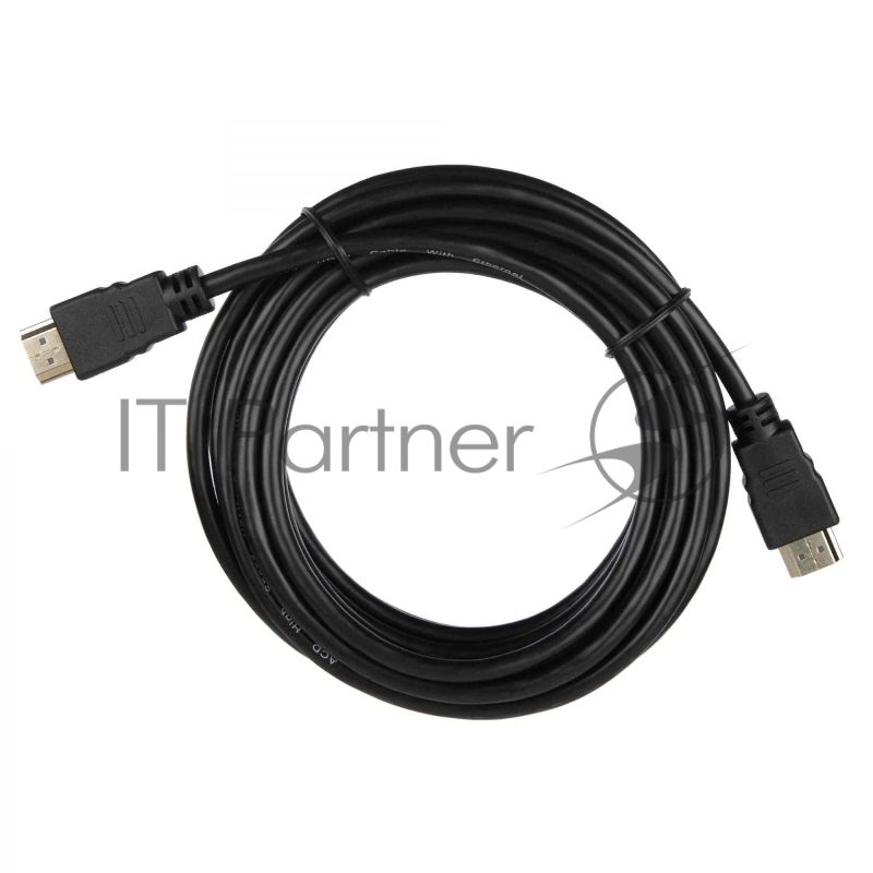Кабель ACD-DHHM1-50B HDMI 1.4, Golden Plated,19m/19m, черный, 5м