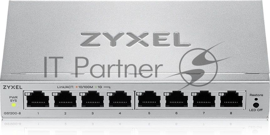 Коммутатор ZyXEL GS1200-8V3-EU0101F, 8×LAN, управляемый