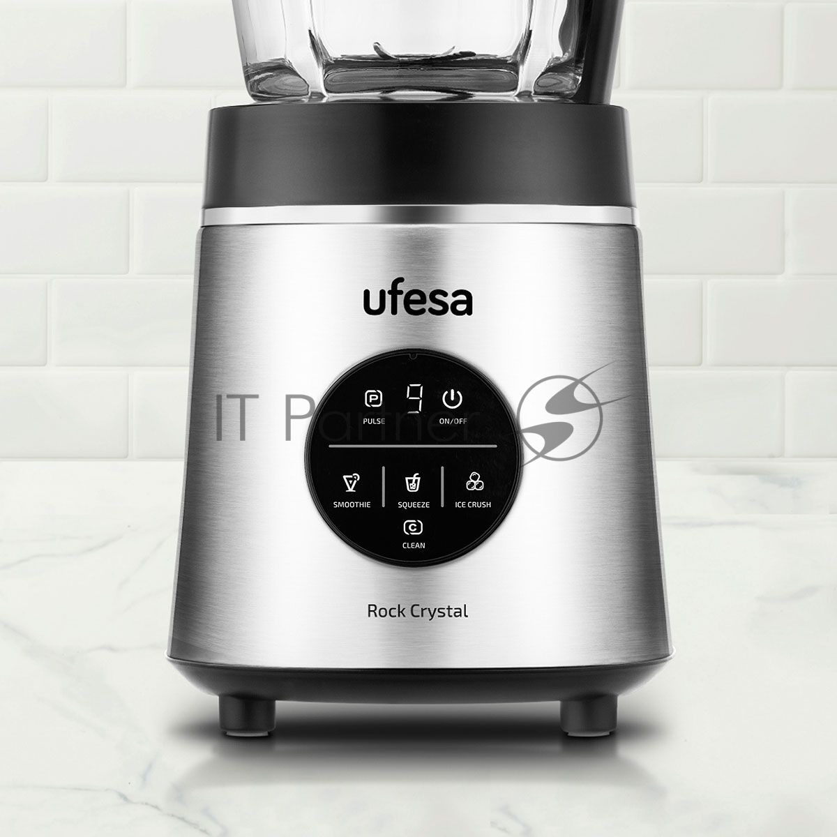 Блендер стационарный Ufesa Rock Crystal нержавеющая сталь/черный, 1800 Вт, 9 скоростей