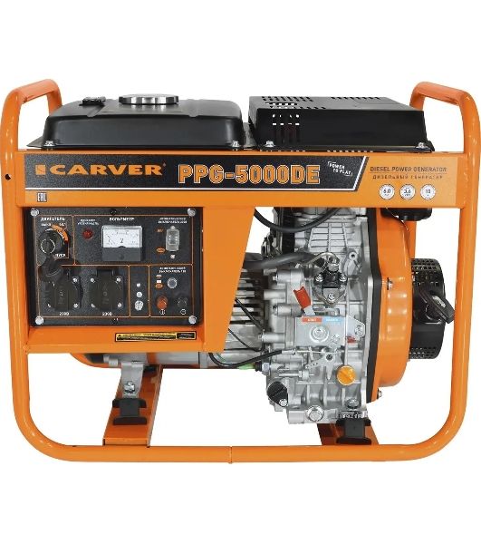 Электрогенератор бензиновый Carver PPG-5000DE, 3.6 кВт, 101 дБ, 75 кг