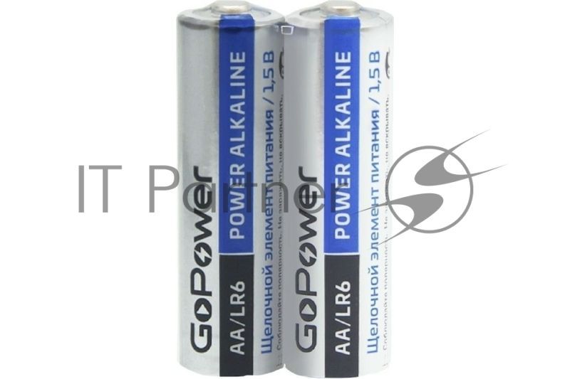 Батарейка GoPower LR6 AA Shrink 2 Alkaline 1.5V (2/40/800) коробка (40 шт.)