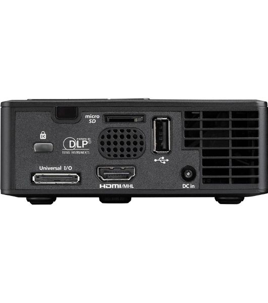 Проектор Optoma ML750e (DLP, LED, WXGA 1280x800, 700Lm, 15000:1, HDMI, USB, MHL, MicroSD, 1x1W speaker, 3D Ready, led 20000hrs, черный, 0.38kg)