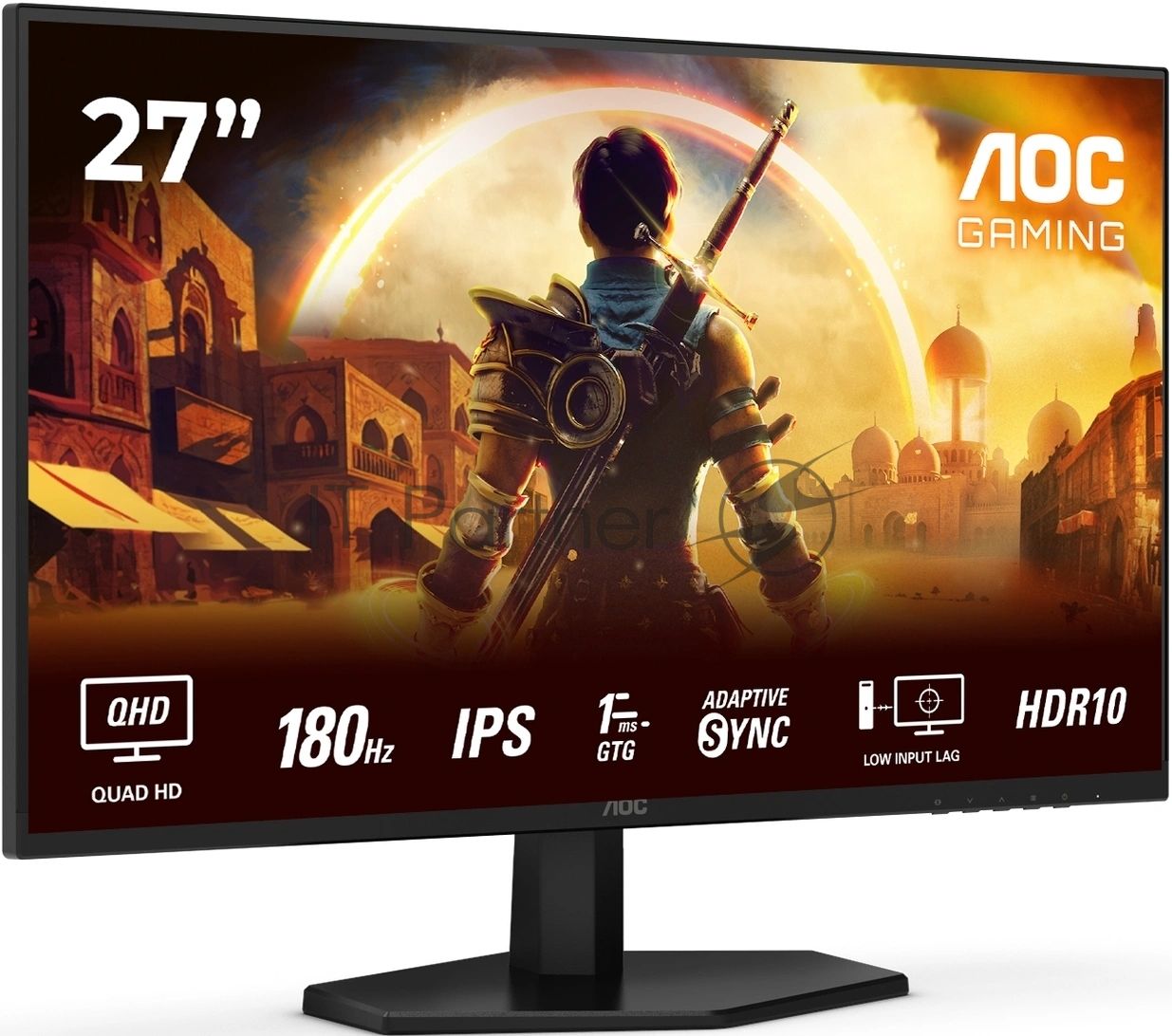 Монитор 27" AOC Q27G42XE IPS 2560x1440, 180 Гц, 1 мс, 16:9, 300 кд/м², 2xHDMI, DisplayPort, встроенные динамики, черный