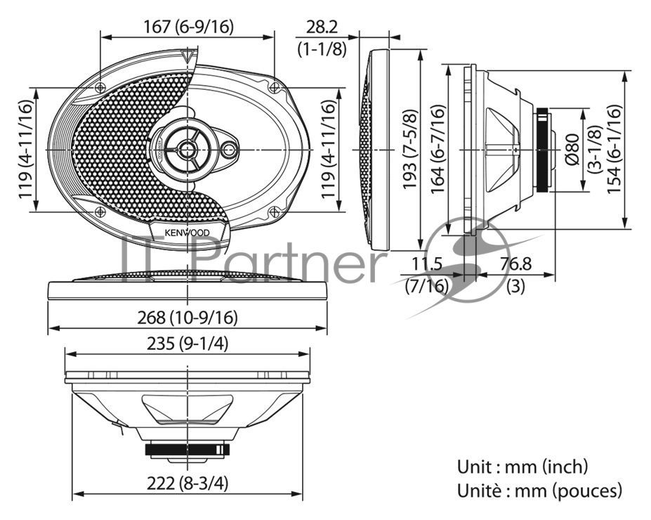 Колонки автомобильные Kenwood KFC-S6966 400Вт