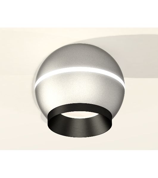 Светильник Ambrella Light XS1103001 SSL/PBK серебро песок/черный полированный MR16 GU5.3 LED 3W 4200K (C1103, N7031)