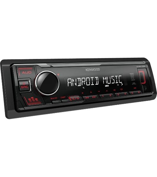 Автомагнитола Kenwood KMM-105, 1 DIN, USB Type-A, AUX, съёмная панель