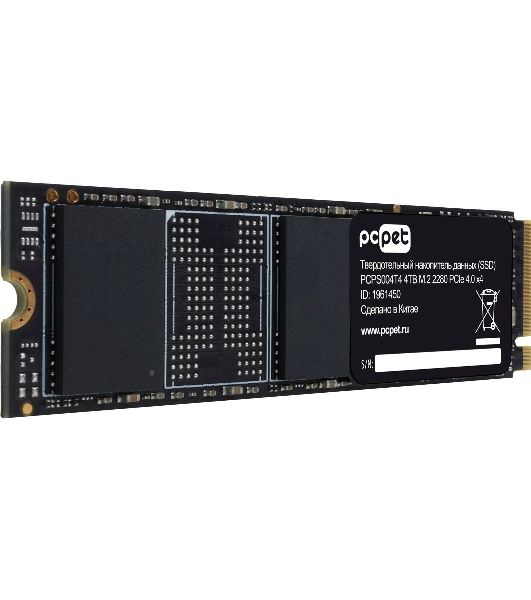Накопитель SSD PC Pet PCI-E 4.0 x4 4TB PCPS004T4 M.2 2280 OEM