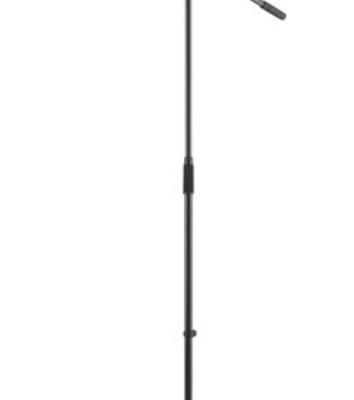 Микрофонная стойка "журавль" K&M 21020-300-55 высота от 900 до 1605 мм, длина стрелы 800 мм, металлические узлы, складная конструкция, материал стойки - сталь, цвет черный