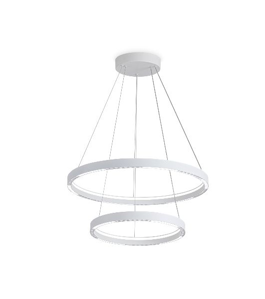 Подвесной светодиодный светильник Ambrella light FL5862/2 WH белый 45W 3000K/4200K/6400K D600/400*830 (без ПДУ)