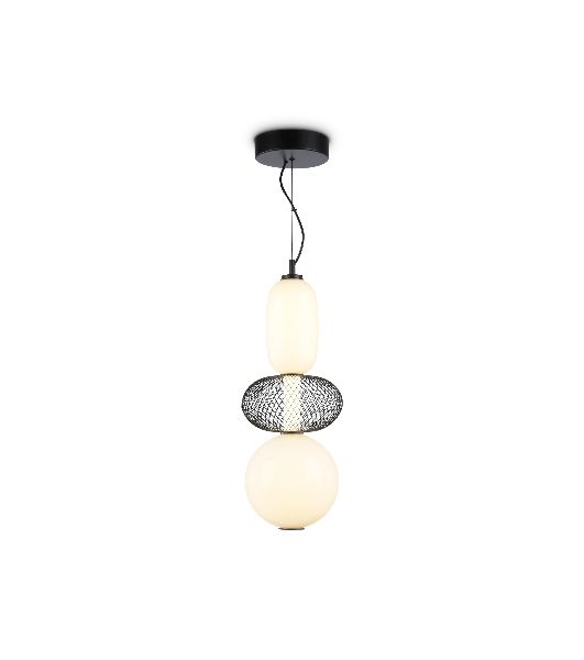Подвесной светодиодный светильник Ambrella light LH11008 BK/FR черный/белый матовый 24W 3000K D220*570