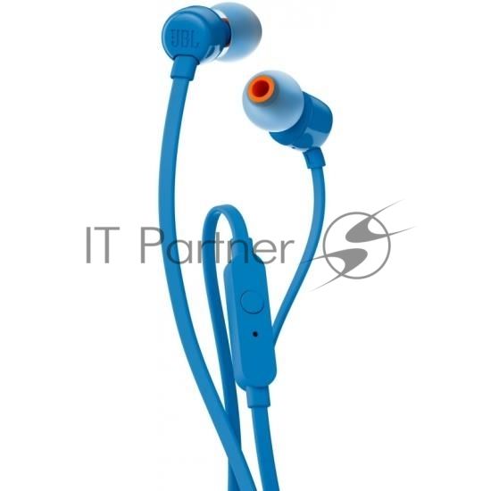 Проводные наушники JBL Tune 110 синий, внутриканальные, Jack 3.5 мм