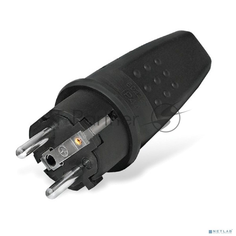 Вилка прямая c заземлением каучук 16А 250В IP44 (602227) UNIVersal