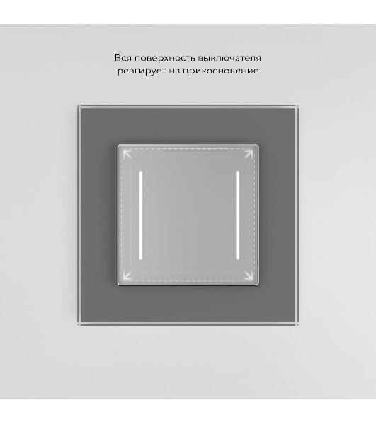 Умный сенсорный выключатель двухклавишный (серебряный) W4523006
