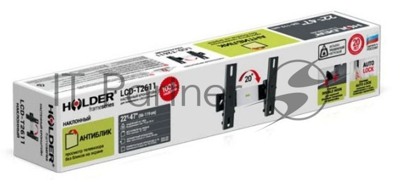 Кронштейн для телевизора Holder LCD-T2611 черный 22"-47" макс.30кг настенный наклон