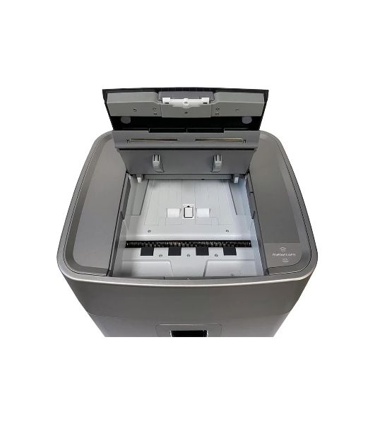 Шредер Office Kit SA375 серый/черный с автоподачей (секр.P-4) фрагменты 375лист. 42лтр. скрепки скобы пл.карты CD