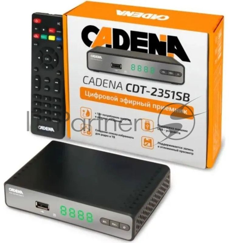 Приставка для цифрового ТВ Cadena CDT-2351SB черный, DVB-T2, DVB-T, HDMI, USB 2.0