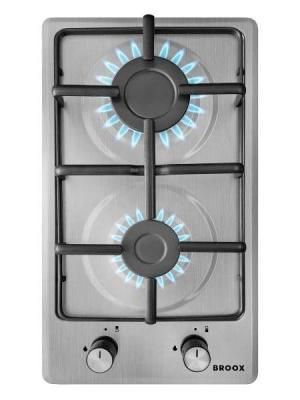 Газовая варочная поверхность Broox GR0260H00 Mt Tf, 2 конфорки, нержавеющая сталь, 2500 Вт