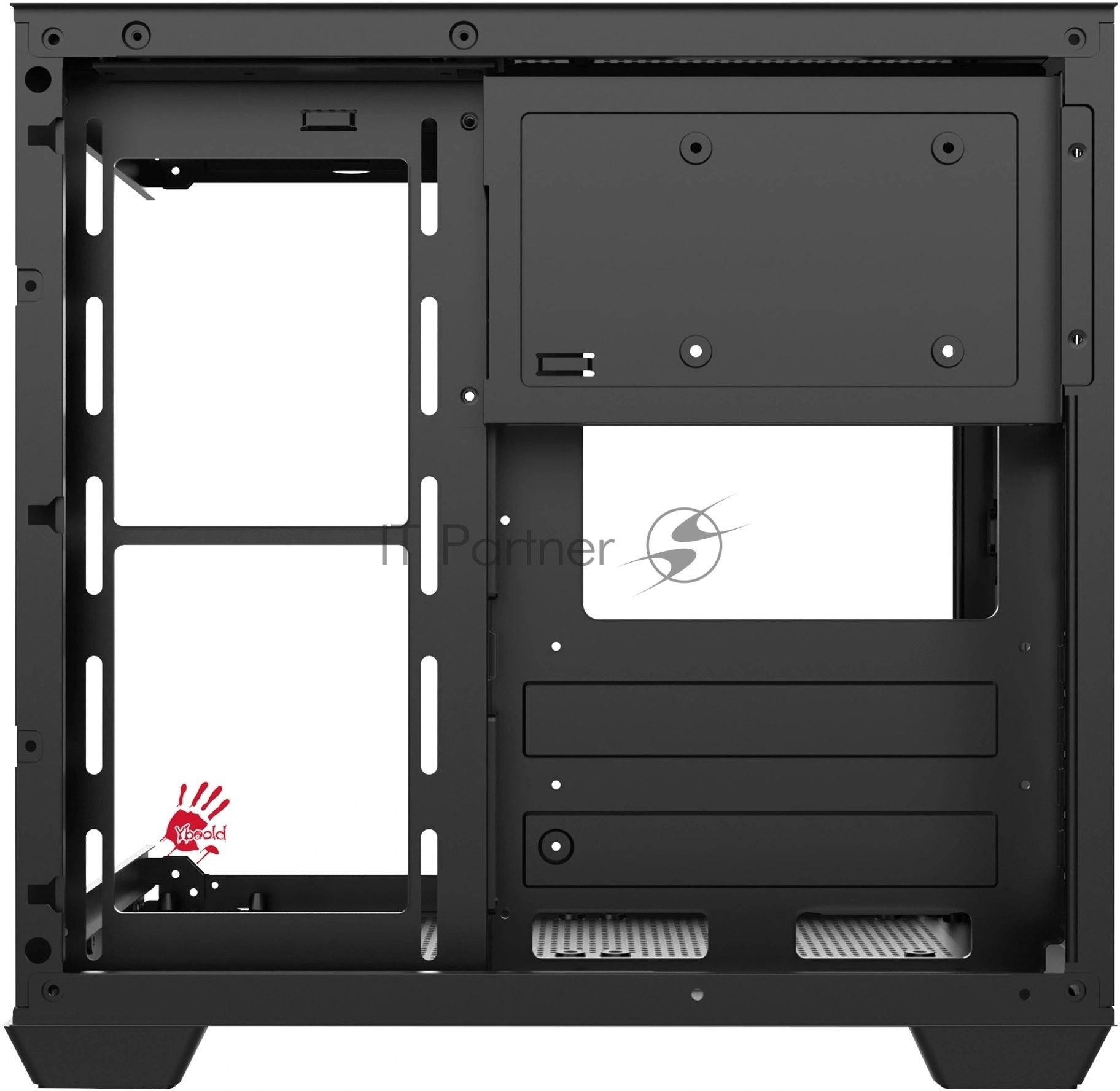 Компьютерный корпус Bloody CC-121 черный без БП mATX 7x120мм 1xUSB 2.0 1xUSB 3.0 audio