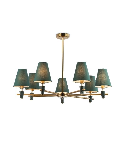 Люстра Ambrella light LH75053/7 BS/GN латунь/зеленый E14*7 max 40W D840*580